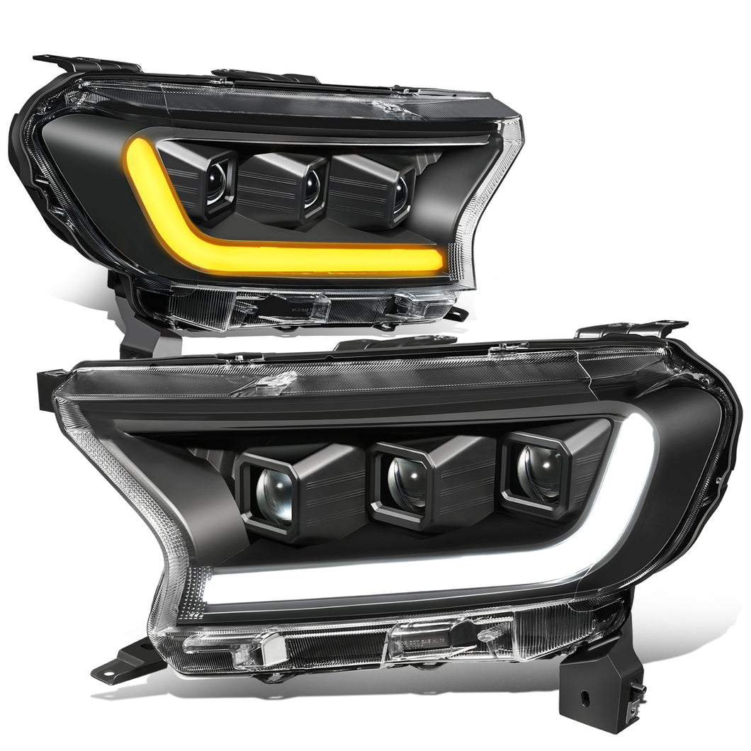 DNA Projector Headlights Ford Ranger XL / XLT (19-23) w/ LED DRL - Black or Chrome Housing