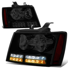 Load image into Gallery viewer, DNA Projector Headlights Chevy Avalanche (07-13) Tahoe (07-14) w/ LED DRL - Black or Chrome Housing Alternate Image