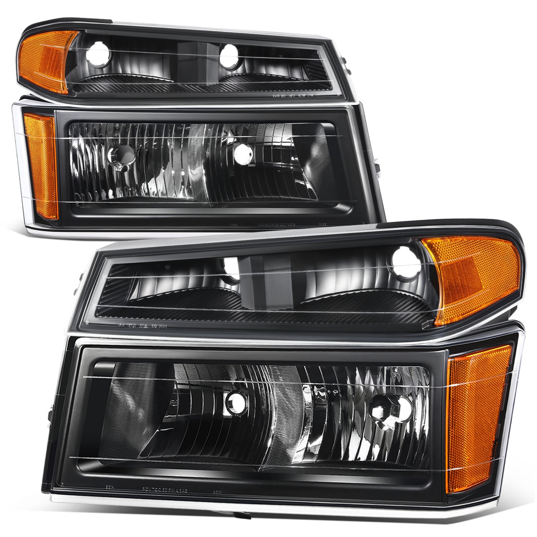 DNA Headlights Chevy Colorado / GMC Canyon (2004-2012) w/ LED DRL - Black or Chrome Housing