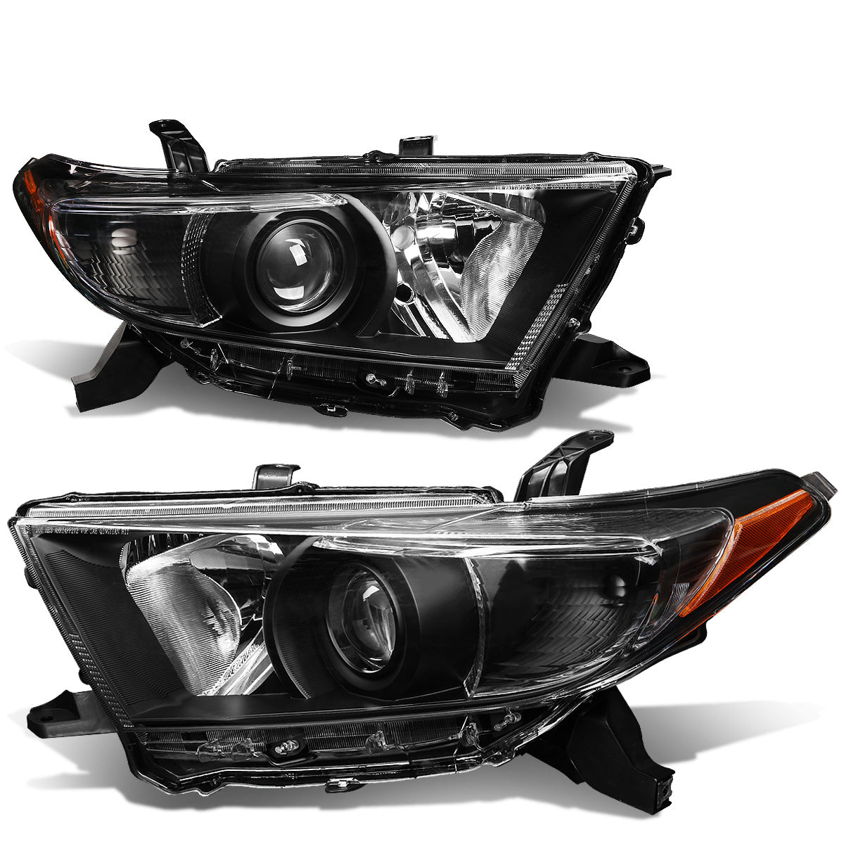 DNA Projector Headlights Toyota Highlander (2011-2016) OE Style w/ Bla