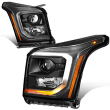 Load image into Gallery viewer, DNA Projector Headlights GMC Yukon / Yukon XL (2015-2020) OE Style w/ Black or Chrome Housing - Black / Clear Lens / Amber Alternate Image