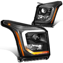 Load image into Gallery viewer, DNA Projector Headlights GMC Yukon / Yukon XL (2015-2020) OE Style w/ Black or Chrome Housing - Black / Clear Lens / Amber Alternate Image