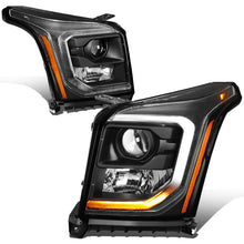 Load image into Gallery viewer, DNA Projector Headlights GMC Yukon / Yukon XL (2015-2020) OE Style w/ Black or Chrome Housing - Black / Clear Lens / Amber Alternate Image