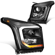 Load image into Gallery viewer, DNA Projector Headlights GMC Yukon / Yukon XL (2015-2020) OE Style w/ Black or Chrome Housing - Black / Clear Lens / Amber Alternate Image