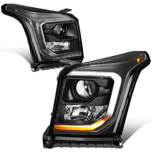 Load image into Gallery viewer, DNA Projector Headlights GMC Yukon / Yukon XL (2015-2020) OE Style w/ Black or Chrome Housing - Black / Clear Lens / Amber Alternate Image
