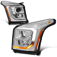 Load image into Gallery viewer, DNA Projector Headlights GMC Yukon / Yukon XL (2015-2020) OE Style w/ Black or Chrome Housing - Chrome / Clear Lens / Amber Alternate Image