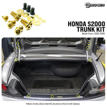 Load image into Gallery viewer, Fast Turn Fittings Trunk Hardware Kit for Honda S2000 AP1 / AP2 (2000-2009) Titanium - Cosmic Burn / Blue / Black / Purple / Gold / Polished Alternate Image