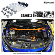 Load image into Gallery viewer, Fast Turn Fittings Engine Bay Hardware Kit for Honda Civic Si FC1 (2016-2021) Titanium Stage 2 - Black / Blue / Gold / Polished / Purple / Cosmic Burn / Oil Slick Alternate Image