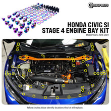 Load image into Gallery viewer, Fast Turn Fittings Engine Bay Hardware Kit for Honda Civic Si FC1 (2016-2021) Titanium Stage 4 - Black / Blue / Gold / Polished / Purple / Cosmic Burn / Oil Slick Alternate Image