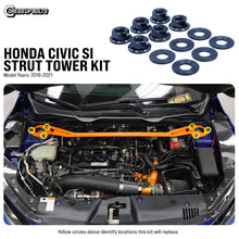Load image into Gallery viewer, Fast Turn Fittings Strut Tower Hardware Kit for Honda Civic Si FC1 (2016-2021) Titanium - Cosmic Burn / Black / Blue / Gold / Oil Slick / Polished / Purple Alternate Image