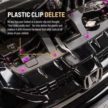 Load image into Gallery viewer, Fast Turn Fittings Plastic Clip Delete Hardware Kit for Honda Civic Si FB6 (2012-2015) Titanium - Gold / Black / Blue / Polished / Purple / Cosmic Burn / Oil Slick Alternate Image