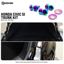 Load image into Gallery viewer, Fast Turn Fittings Trunk Hardware Kit for Honda Civic Si FB6 (2012-2015) Titanium - Cosmic Burn / Black / Blue / Gold / Polished / Purple / Oil Slick Alternate Image