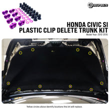 Load image into Gallery viewer, Fast Turn Fittings Trunk Plastic Clip Delete Hardware Kit for Honda Civic Si FB6 (2012-2015) Titanium - Purple / Black / Blue / Gold / Polished / Cosmic Burn Alternate Image