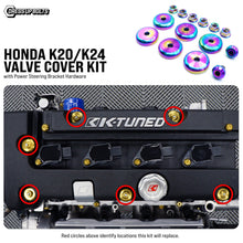 Load image into Gallery viewer, Fast Turn Fittings Valve Cover Hardware Kit for Honda K20/K24 Engine Titanium - Gold / Blue / Purple / Cosmic Burn / Polished / Black / Oil Slick Alternate Image