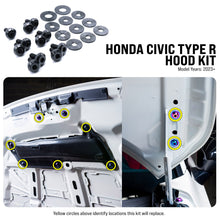 Load image into Gallery viewer, Fast Turn Fittings Hood Hardware Kit for Honda Civic Type R FL5 (2023-2026) Titanium - Black / Blue / Cosmic Burn / Gold / Polished / Purple / Oil Slick Alternate Image
