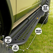Load image into Gallery viewer, IAG Offroad Side Steps for Ford Bronco 6G (2021-2026) Full Length Bolt On for 2 or 4 Door - Requires OEM Rock Rails - 2 Door with Factory/IAG Rock Rails / Black Alternate Image