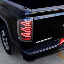 Load image into Gallery viewer, AlphaRex LED Tail Lights GMC Sierra (14-18) LUXX Series - Alpha-Black / Black / Black-Red Alternate Image