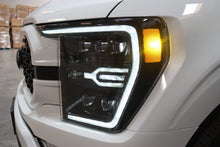 Load image into Gallery viewer, AlphaRex LED Projector Headlights Ford F150 / F150 Raptor (21-23) [3D Ice Cube LED - NOVA Series w/ DRL] 14th Gen Style Black or Jet Black Alternate Image