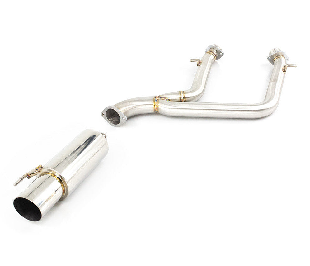 Metallic exhaust pipes on a white background
