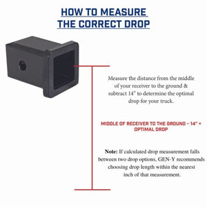 Gen-Y Hitch Mega Duty 21K Drop Hitch (2.5″ Offset Shank) 3″ Rise, 6″ Drop / 3″ Rise, 9″ Drop / 3″ Rise, 12″ Drop