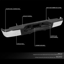 Load image into Gallery viewer, DNA Rear Step Bumper for Chevy Silverado &amp; GMC Sierra 1500 (2007-2013) with License Plate Lights - Black or Chrome - With Sensor Holes / Chrome Alternate Image