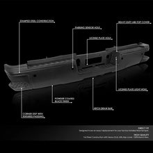 Load image into Gallery viewer, DNA Rear Step Bumper for Chevy Silverado &amp; GMC Sierra 2500 / 3500 (2015-2019) with License Plate Lights - Black or Chrome Alternate Image
