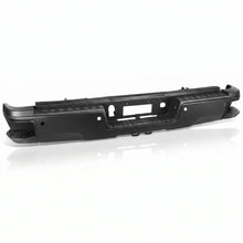 Load image into Gallery viewer, DNA Rear Step Bumper for Chevy Silverado &amp; GMC Sierra 2500 / 3500 (2015-2019) with License Plate Lights - Black or Chrome - Single Rear Wheel / With Hitch Bar &amp; Sensor Holes / Black Alternate Image