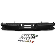 Load image into Gallery viewer, DNA Rear Step Bumper for Chevy Silverado &amp; GMC Sierra 1500 (2014-2019) with License Plate Lights - Black or Chrome - without Corner Step / With Parking Sensor Holes / Chrome Alternate Image