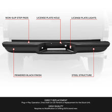 Load image into Gallery viewer, DNA Rear Step Bumper for Chevy &amp; GMC C/K 1500 2500 3500 (1988-2000) with Strip Hole - Black or Chrome - Chrome Alternate Image