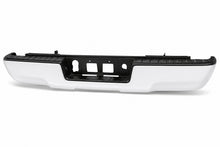 Load image into Gallery viewer, DNA Rear Step Bumper for Chevy Silverado &amp; GMC Sierra 1500 (2014-2019) with License Plate Lights - Black or Chrome - without Corner Step / With Parking Sensor Holes / Chrome Alternate Image