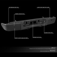 Load image into Gallery viewer, DNA Rear Step Bumper for Chevy Silverado &amp; GMC Sierra 1500 (2007-2013) with License Plate Lights - Black or Chrome - With Sensor Holes / Chrome Alternate Image