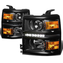 Load image into Gallery viewer, DNA Projector Headlights for Chevy Silverado 1500 (2014-2015) Chrome or Black Housing with Clear Lens Alternate Image