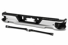 Load image into Gallery viewer, DNA Rear Step Bumper for Chevy Silverado &amp; GMC Sierra 1500 (2019-2023) with License Plate Lights - Black or Chrome - With Parking Sensor Holes / with Exhaust Cutouts / Chrome Alternate Image