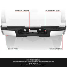Load image into Gallery viewer, DNA Rear Step Bumper for Chevy Silverado &amp; GMC Sierra 2500 / 3500 (2007-2010) with License Plate Lights - Black or Chrome - With Sensor Holes / Chrome Alternate Image