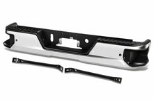 Load image into Gallery viewer, DNA Rear Step Bumper for Chevy Silverado &amp; GMC Sierra 1500 (2019-2023) with License Plate Lights - Black or Chrome - With Parking Sensor Holes / without Exhaust Cutouts / Chrome Alternate Image