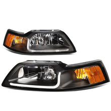 Load image into Gallery viewer, DNA Headlights for Ford Mustang SN95 (1999-2004) Black or Chrome Housing with LED Daytime Running Light Alternate Image