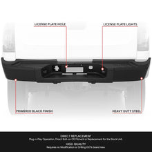 Load image into Gallery viewer, DNA Rear Step Bumper for Chevy Silverado &amp; GMC Sierra 2500 / 3500 (2011-2014) with License Plate Lights - Black or Chrome - With Sensor Holes / Chrome Alternate Image