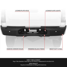 Load image into Gallery viewer, DNA Rear Step Bumper for Chevy Silverado &amp; GMC Sierra 2500 / 3500 (2007-2010) with License Plate Lights - Black or Chrome - With Sensor Holes / Chrome Alternate Image