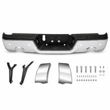 Load image into Gallery viewer, DNA Rear Step Bumper for Dodge Ram 1500 (2009-2011) RAM 1500 (2011-2019) With License Plate Lights - Black or Chrome - With Parking Sensor Holes / Chrome Alternate Image