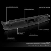 Load image into Gallery viewer, DNA Rear Step Bumper for Chevy Silverado &amp; GMC Sierra 2500 / 3500 (2015-2019) with License Plate Lights - Black or Chrome Alternate Image