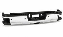 Load image into Gallery viewer, DNA Rear Step Bumper for Chevy Silverado &amp; GMC Sierra 2500 / 3500 (2015-2019) with License Plate Lights - Black or Chrome - Single Rear Wheel / Without Hitch Bar / With Sensor Holes / Chrome Alternate Image
