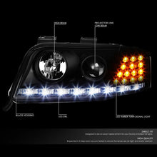 Load image into Gallery viewer, DNA Projector Headlights for Audi A6 &amp; A6 Quattro (2002-2004) with LED DRL and Black or Chrome Housing Alternate Image