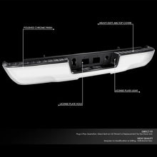 Load image into Gallery viewer, DNA Rear Step Bumper for Chevy Silverado &amp; GMC Sierra 1500 (2014-2019) with License Plate Lights - Black or Chrome - without Corner Step / With Parking Sensor Holes / Chrome Alternate Image