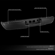 Load image into Gallery viewer, DNA Rear Step Bumper for Chevy Silverado &amp; GMC Sierra 1500 (2014-2019) with License Plate Lights - Black or Chrome - without Corner Step / With Parking Sensor Holes / Chrome Alternate Image