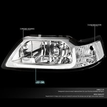 Load image into Gallery viewer, DNA Headlights for Ford Mustang SN95 (1999-2004) Black or Chrome Housing with LED Daytime Running Light Alternate Image