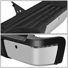 Load image into Gallery viewer, DNA Rear Step Bumper for Chevy Silverado &amp; GMC Sierra 2500 / 3500 (2011-2014) with License Plate Lights - Black or Chrome - With Sensor Holes / Chrome Alternate Image