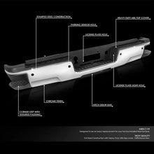 Load image into Gallery viewer, DNA Rear Step Bumper for Chevy Silverado &amp; GMC Sierra 2500 / 3500 (2015-2019) with License Plate Lights - Black or Chrome - Single Rear Wheel / With Hitch Bar &amp; Sensor Holes / Chrome Alternate Image