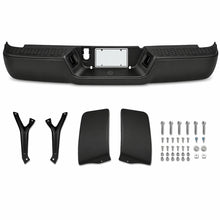 Load image into Gallery viewer, DNA Rear Step Bumper for Dodge Ram (2009-2011) RAM (2011-2019) With License Plate Lights - Black or Chrome - Without Parking Sensor Holes / Matte Black Alternate Image