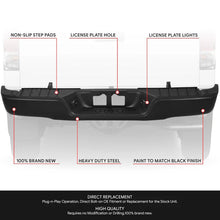 Load image into Gallery viewer, DNA Rear Step Bumper for Toyota Tundra (2007-2013) with or without Parking Sensor Holes - Chrome or Black - without Sensor Hole / Matte Black Alternate Image