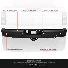 Load image into Gallery viewer, DNA Rear Step Bumper for Ford F150 (2015-2020) with or without Sensor Holes - Black or Chrome - With Parking Sensor Holes / Chrome Alternate Image